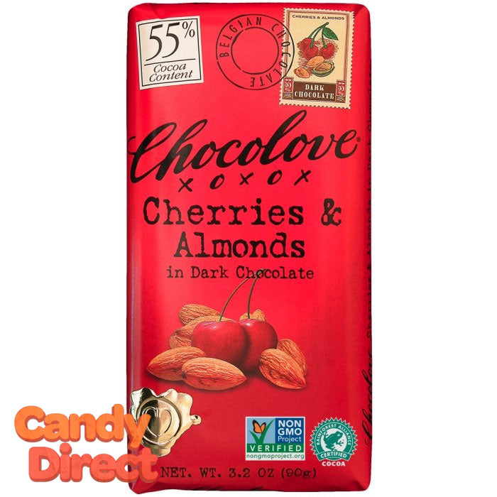 Chocolove Dark Chocolate Cherry & Almond Bars - 12ct – CandyDirect.com